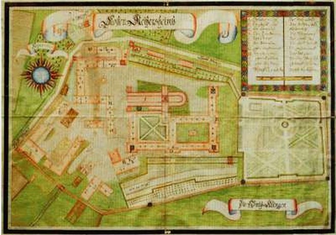 Kloster Kaisheim, kolorierte Federzeichnung, 2. Hälfte des 18. Jh.